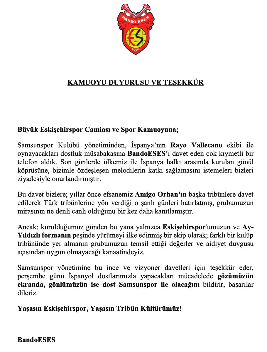 Kamuoyu duyurusu ve teşekkür 🙏