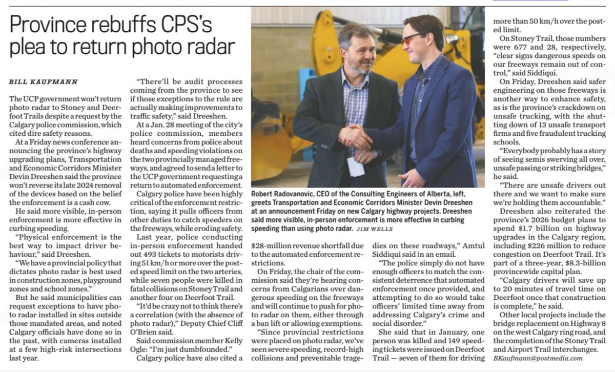 RobJobst's tweet photo. When the Police Chief pleads with you to do something for the sake of public safety and the UCP minister says "Nah". https://t.co/v0lXZVBs5t