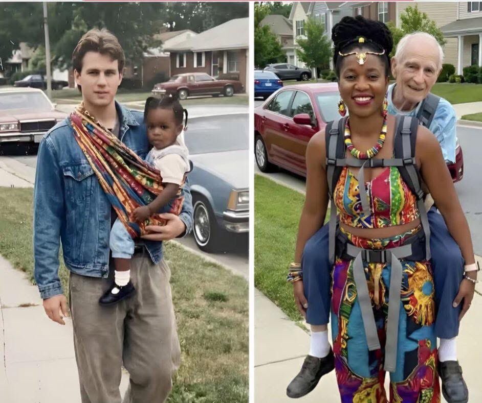 freakoutsideofx's tweet photo. She said “My adopted Dad carried me first, now I’m carrying him” 💙 https://t.co/psNE8Ha1g1