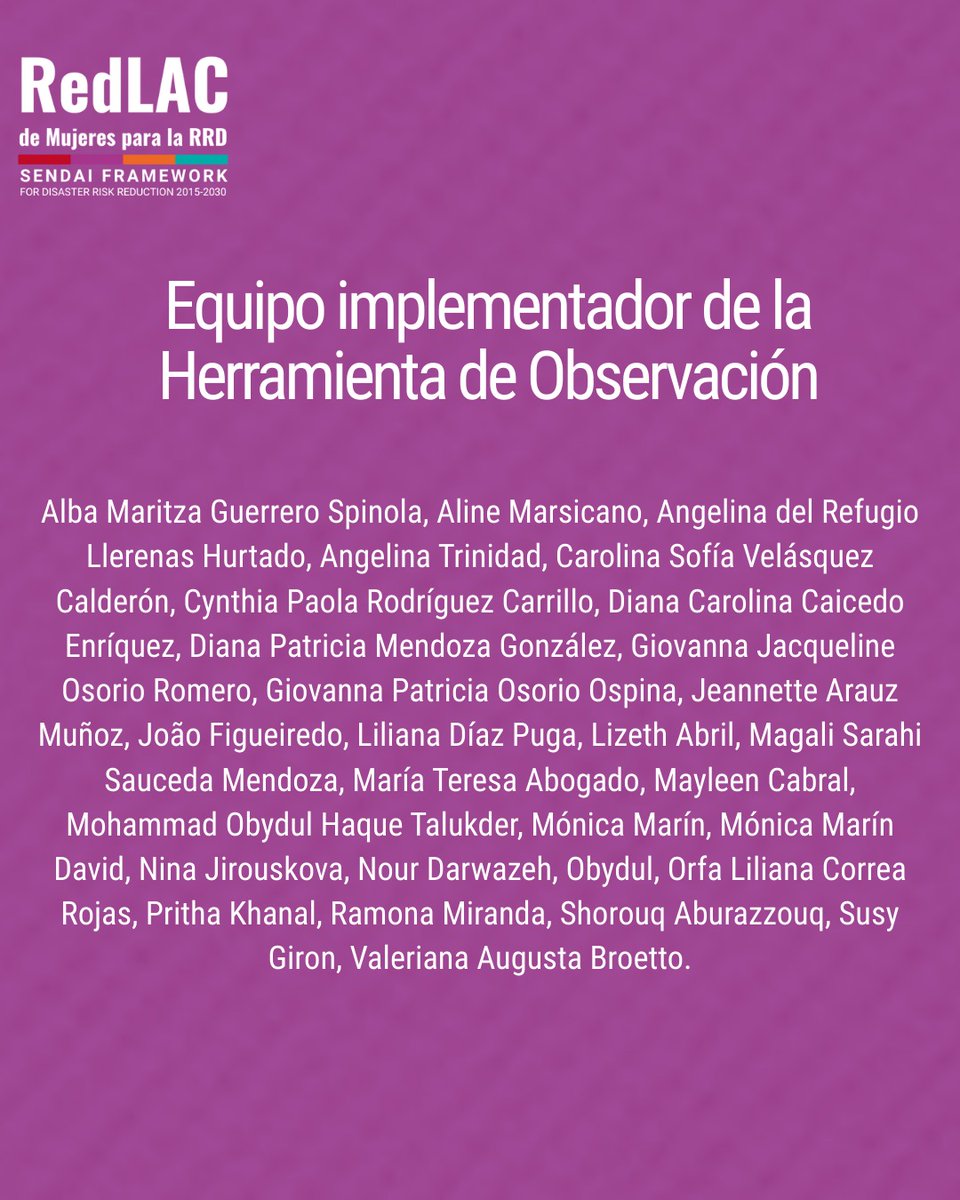 🌎 En el marco del #8M, la <a href="/LACWOMEN4DRR/">LACWOMEN4DRR</a> presentó el Informe del Observatorio de Género de la VIII Plataforma Global para la #RRD.

Compartimos memorias de este hito regional.

Sigamos impulsando juntas el liderazgo femenino en la gobernanza del riesgo. 💜

#SendaiFramework