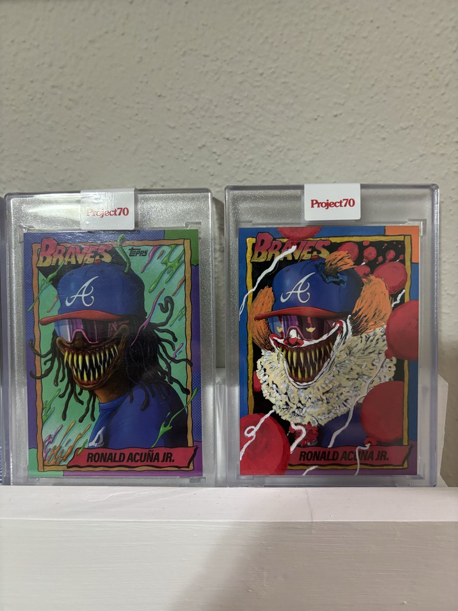 mcAbs0lut's tweet photo. @D57953690 @alexpardee Thanks! Yah i just painted one of each card, really happy with how that turned out.  I like the Acuna as IT and ‘Major League’ one lol. N yah the Venom is an older @alexpardee piece, theres so many gems of his out there feels like theres always more to find https://t.co/3eMpx6kjuq