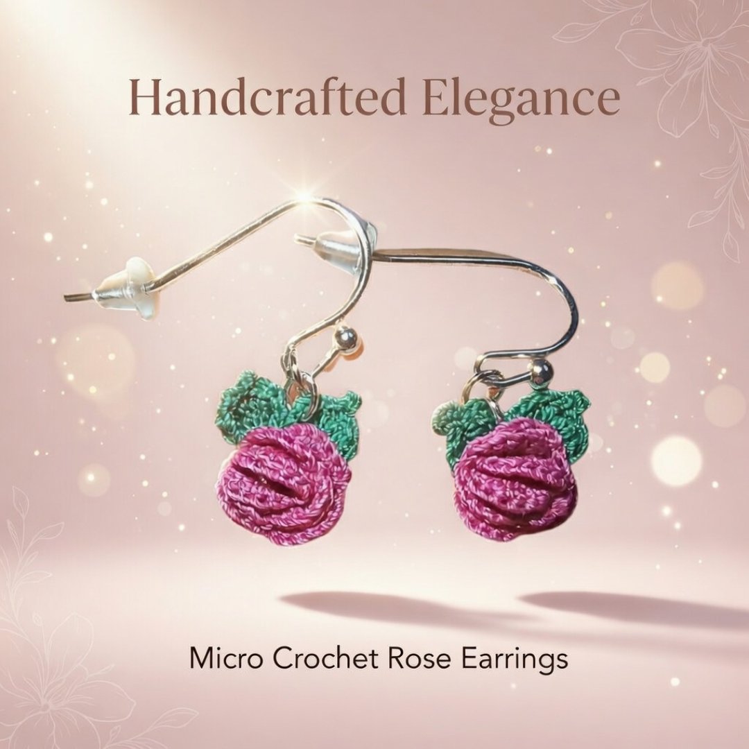 OneSevenUK's tweet photo. Treat Mum to dainty handmade micro crochet jewellery! 🌹 Lightweight earrings &amp; pendants: roses, daisies, cherry blossoms, butterflies, bees &amp; more. Full range at https://t.co/DqZqRwVXSq 💕 DM for colours/availability. #HandmadeJewellery #MicroCrochet #MothersDayGift https://t.co/RAmDoUnGM9