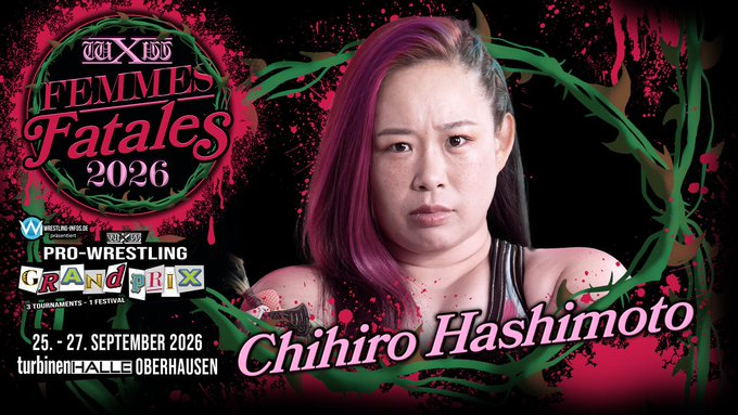🌹Femmes Fatales🌹

La <a href="/wXwGermany/">wXw Germany</a> présente son show Femmes Fatales le wee-end du 25–27 septembre.

Participantes annoncée :

- <a href="/RealMMartinez/">Mercedes Martinez 🏳️‍🌈🇵🇷</a>
- <a href="/chihiro_senjo/">橋本千紘 Chihiro Hashimoto</a>