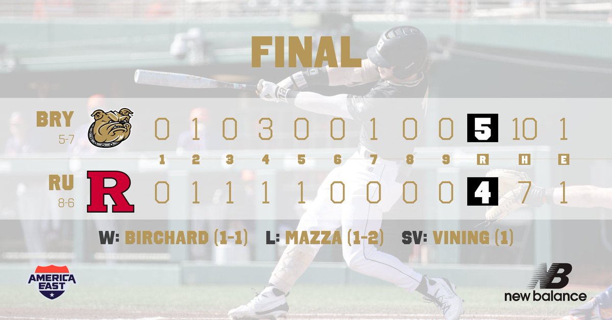 _BryantBaseball's tweet photo. Final linescore

W - Birchard (1-1)
Sv - Vining (1)
⭐ Garcia 2-4 (2 2B, 2R)
⭐ Saul 3-4 (2 RBI, 2 SB)
⭐ Birchard (2.0 IP, 0R, 4K)
⭐ Vining (2.0 IP, 0R, 2K) https://t.co/VvX9OB588v