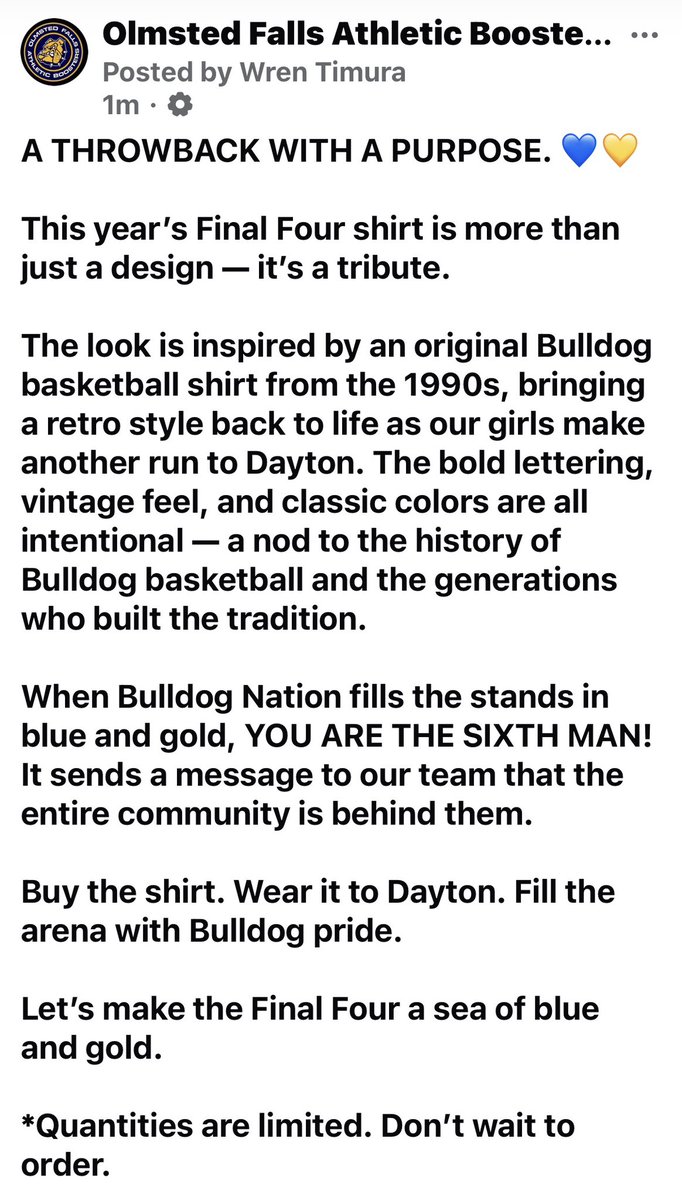 OF Athletic Boosters tweet media