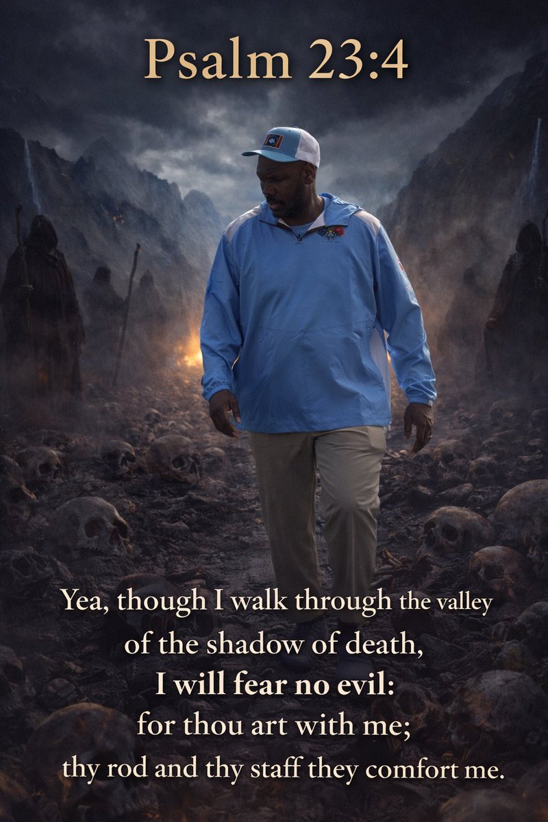 The best part about this verse “walk through” doesn’t mention anything about stopping. When you going through the valley of death, a hard day, or whatever you going through keep walking step by step. 
#youngestson