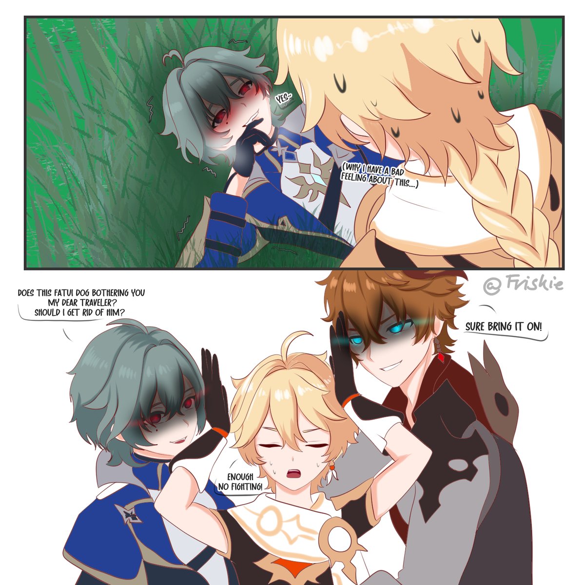 Lohen x Aether got any ship name? 

Yandere Lohen, he fell first and harder 💘 

#原神  #Genshin #ローエン #Lohen #aether #childe #Tartaglia