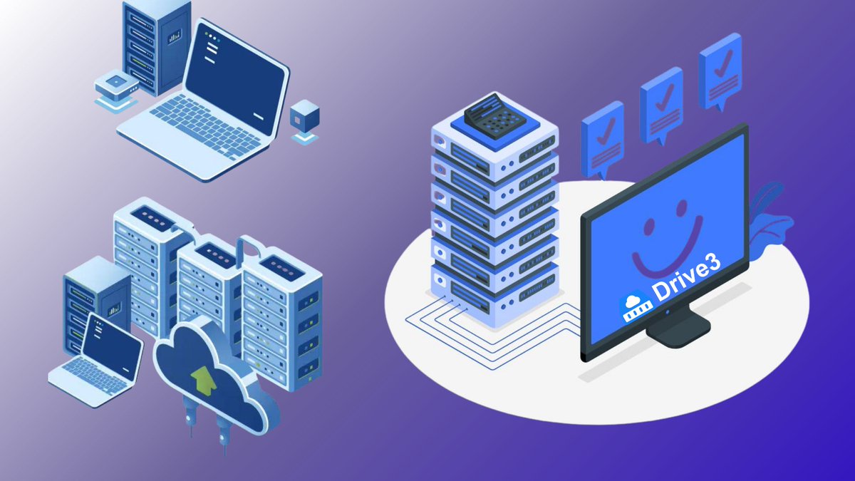 drive3_net's tweet image. Why store your data in centralized clouds that charge monthly fees. Drive3 lets you store your data permanently with full encryption, redundancy, and no recurring payments. 📦🔒 #Drive3 #Blockchain #CloudStorage