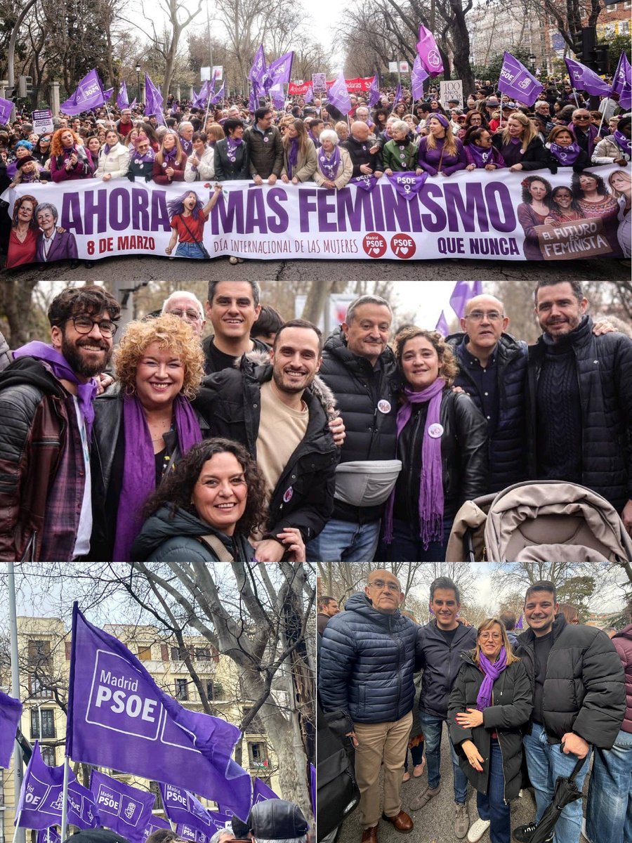 PSOEvillaverde's tweet photo. Una vez más, Madrid lo ha vuelto a hscer. Y alli hemos estado, junto a la ciudadanía.
#AhoraMásFeminismoQueNunca
#8M 💜
#NoALaGuerra https://t.co/zFBji8iOvQ