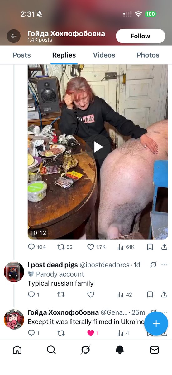 I post dead pigs tweet media