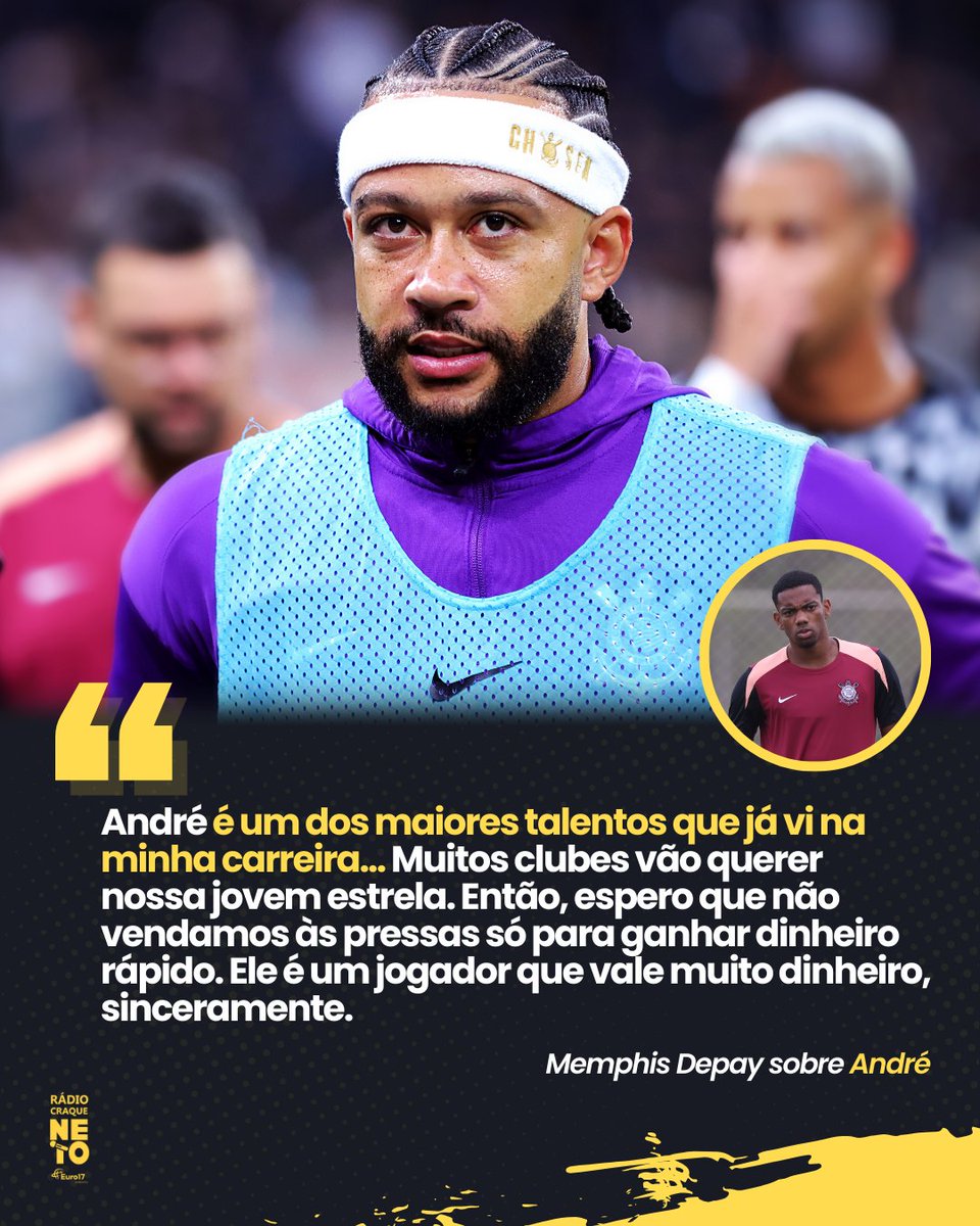 radiocraqueneto's tweet image. É um dos maiores talentos que vi" 🗣️ Pelas redes sociais, Memphis Depay fez elogios ao volante André, que nos últimos dias despertou o interesse de grandes clubes europeus, entre eles o Milan.

📷 @josemanoelidalgo

#corinthians #sccp #timão #memphis #andré #radiocraqueneto
