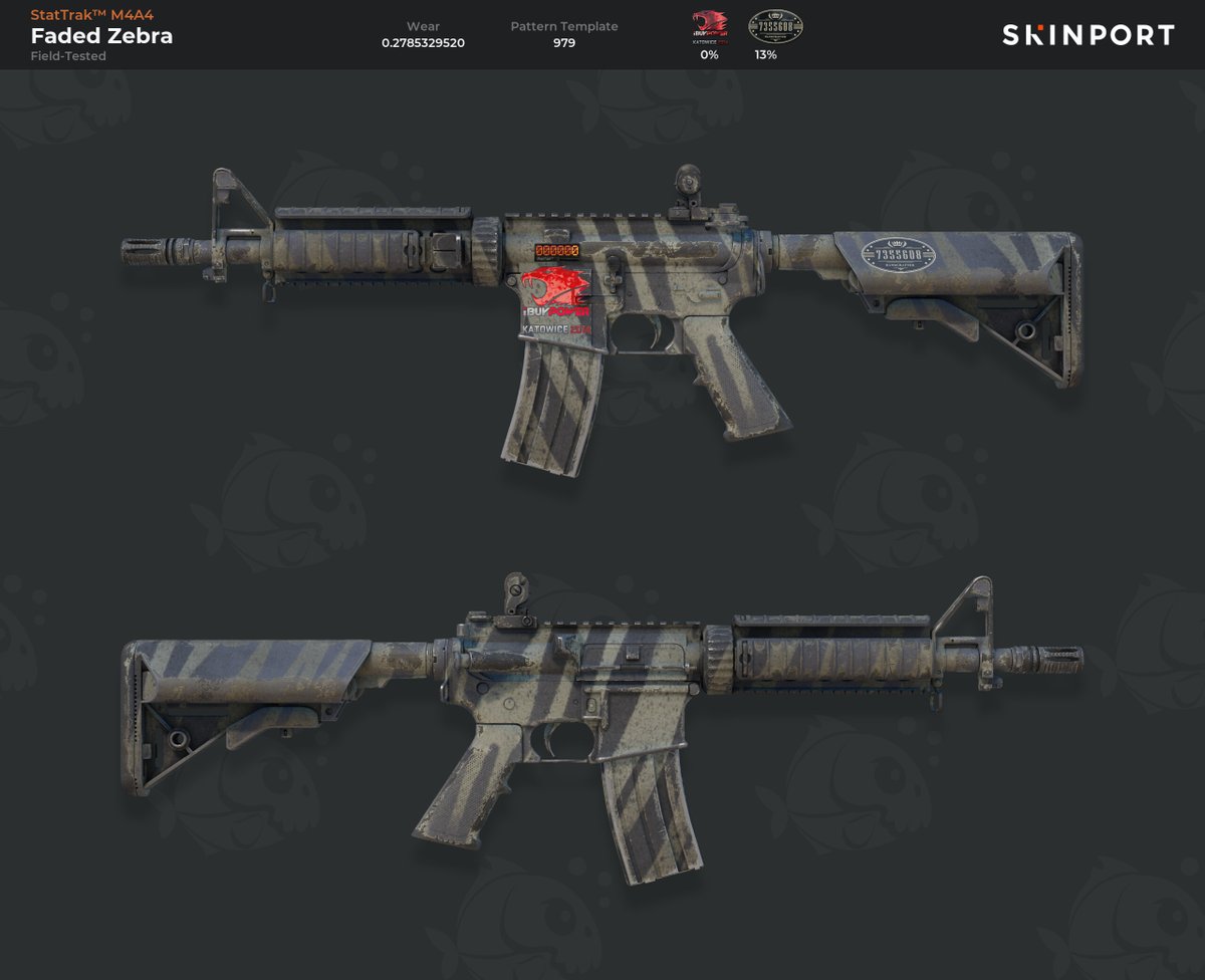 BtsXmd's tweet photo. Selling ST FT Faded Zebra with a holo ibp kato 14, good pos
Listed on skinport; https://t.co/ODGtpBRX71
Shop: https://t.co/D9XYfnGcNl
Listed as 1199€, but price is negotiable. Open to offers! #cs2skins #csgotrading #cs2market #skinport #csgo #csgotrading #csgoskins #CS2 https://t.co/kEo9LR5Yf2