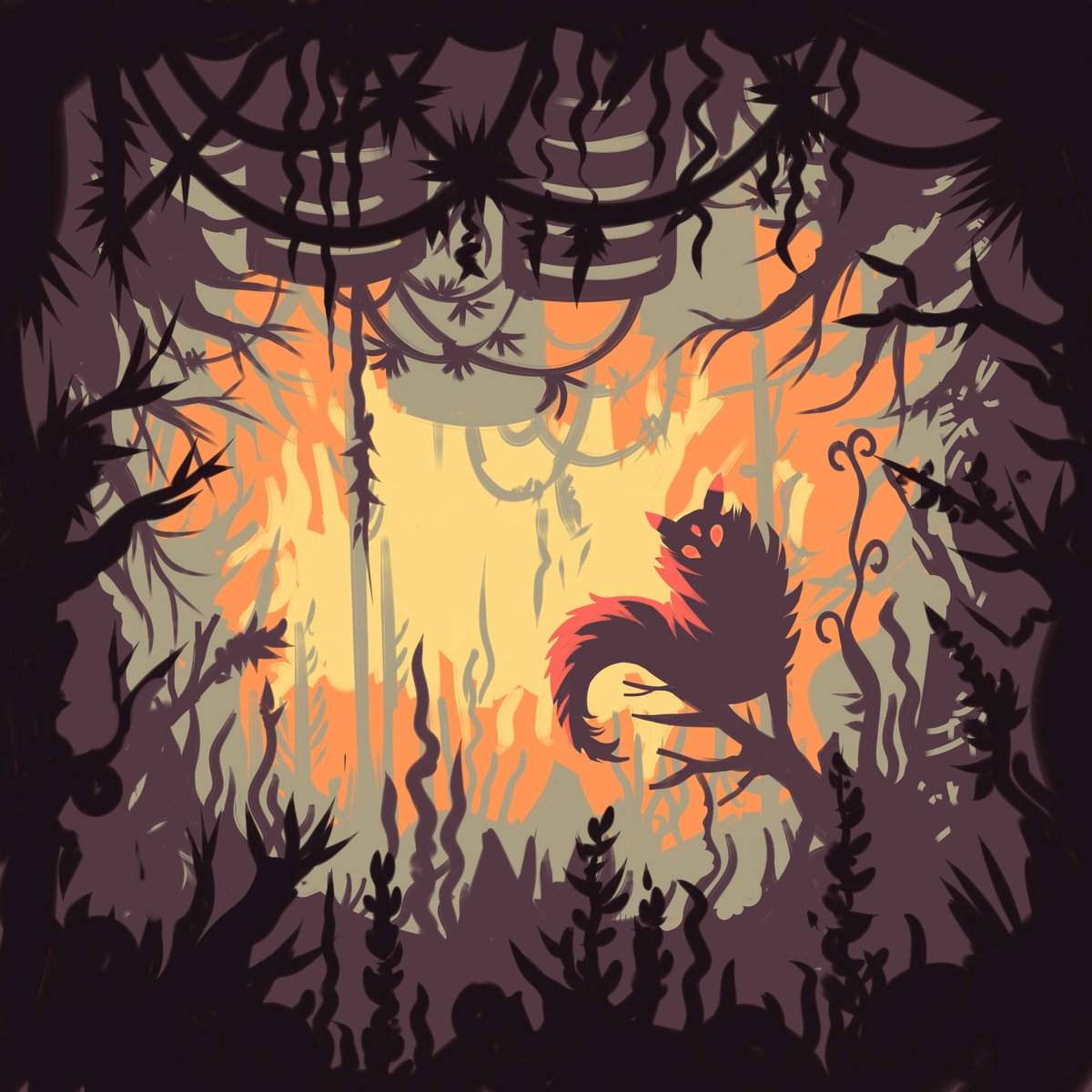 #RWArtMonth #Rainworld #Slugcat #rainworldart 
Day 7 - Undergrowth