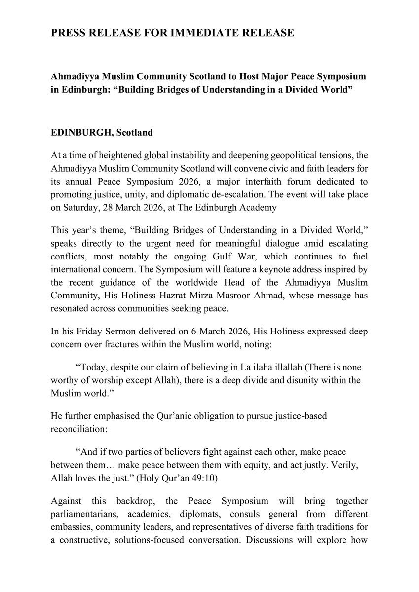 Ahmadiyya Scotland tweet media