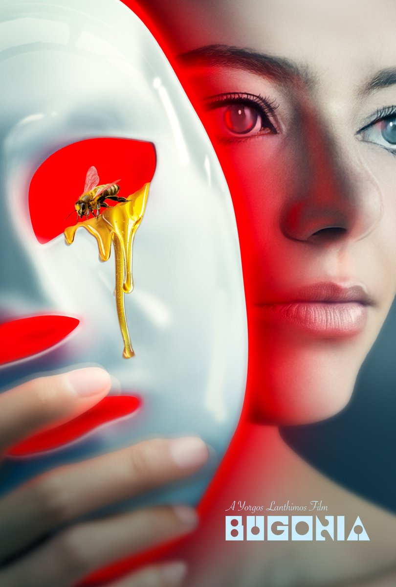 PosterEscape's tweet photo. Fantastic posters for Bugonia
1- by @LydiaMaltby 
2- by @simonptrv 
3- by @huanartposters 
4- by @1350px 

The movie was nominated for four Oscars. 
#Bugonia #Oscars https://t.co/eKn1EThMWm
