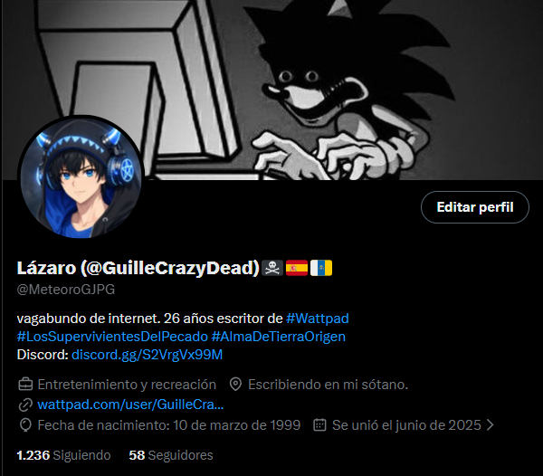 Ya podéis iros uniendo al Discord de mi compa El <a href="/Noke_animator/">Noke (el que hace cosas en internet)🎄</a> que será donde mas estoy pasando el rato subiendo memes robados y compartiendo musica. discord.gg/S2VrgVx99M