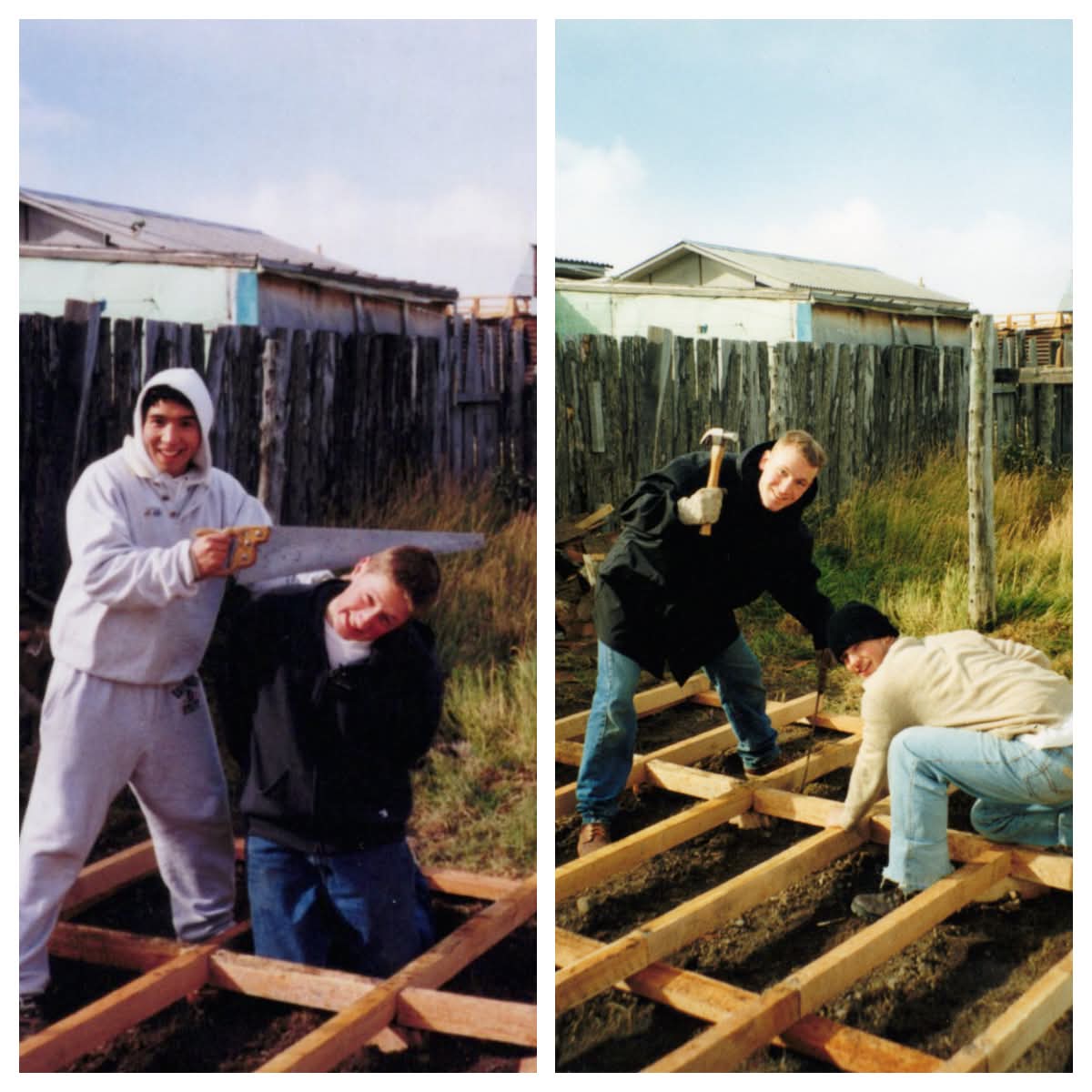 POV: building a home for a needy family on my mission to Chile, 2001. 

I was one of four missionaries who spent weeks on this project (my companion Yeng-Piankó Wee is pretenting to behead me). 

A lot of talk about organized religion these days is about how it falls short, why