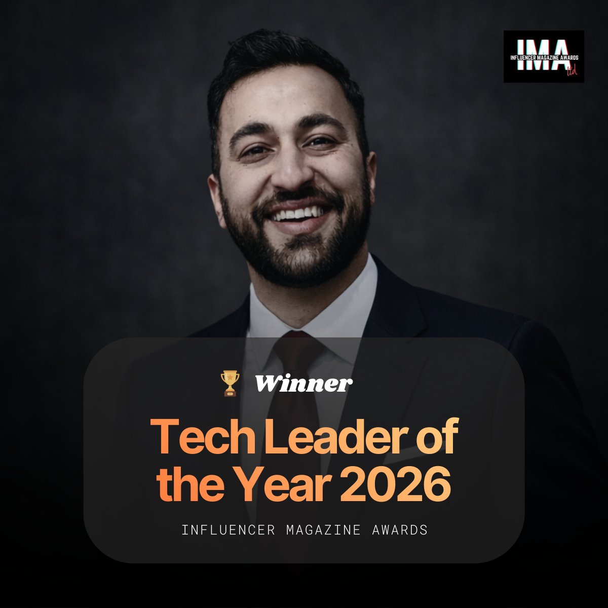 Honoured to be shortlisted as a Top Finalist for Tech Leader of the Year 2026 by Influencer Magazine Awards. 🏆

Built everything solo — one late night, one challenge at a time. No team, no shortcuts.

Grateful for the recognition. The journey’s just getting started.

#TechLeader