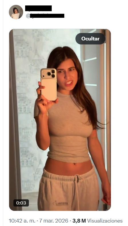 MiyagiCripto's tweet photo. Ayer me salió un post de esta chica. Se levanta la camiseta y enseña una t*ta medio segundo en el vídeo.

Acto seguido miro los seguidores y tenía 100 seguidores. Y pensé, qué raro, enseñando una t*ta y sólo 100 seguidores...

Me vuelve a salir hoy, nuevo video con más de lo mismo. Miro los seguidores y, sorpresa, más de 11.000 seguidores 🤣

Ha hecho 11.000 seguidores, en 1 día, por enseñar una t*ta medio segundo.

Ya tiene su 0F y a facturar.

Tremendo.