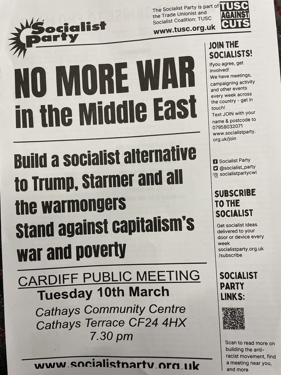 Cardiff Socialists tweet media