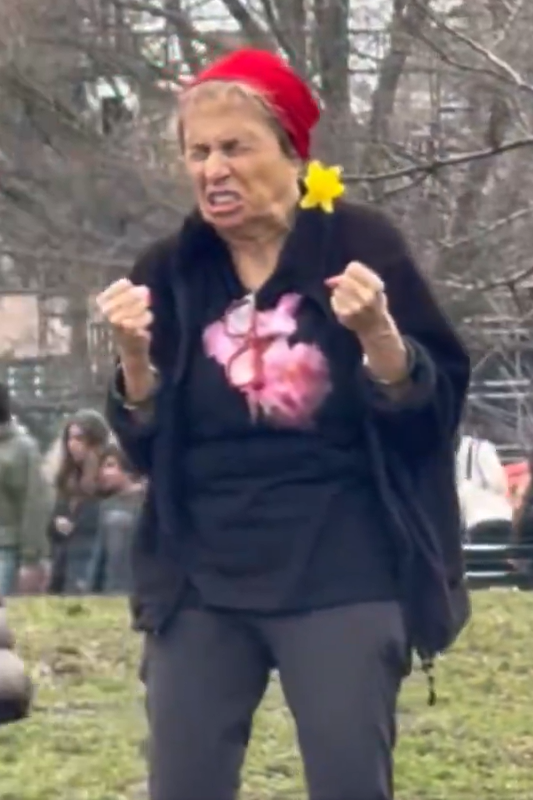 TruthSlingerX's tweet image. .
🙄International Women's Day: Women have gathered in Central Park in New York City to take part in “rage exercises.”   

The women can be heard doing a ritual and then screaming to let out their anger.

The colander helmet is a nice touch...

#mentalillness