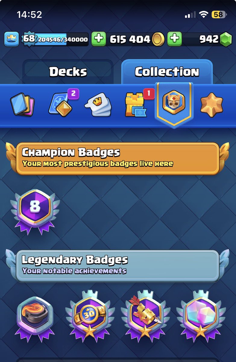 Brandonsuthe's tweet photo. Finally got the third badge 🤌🏾🙂‍↕️
Definitely luck base frfr 
#ClashRoyale #clash #supercell #mobilegames https://t.co/h0tUR9Qdft