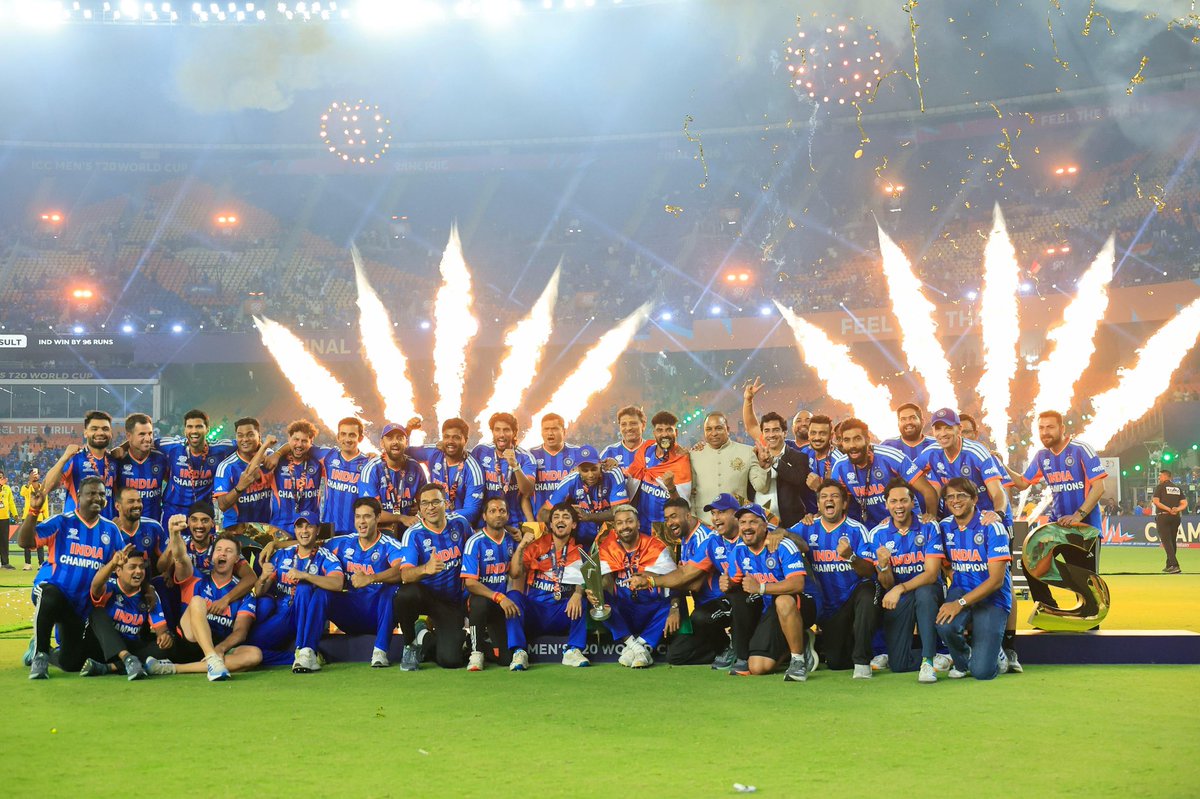 Not just a team. A family.
Not just a trophy. A dream for a billion of us.

PROUD to lead this group, PROUD to represent my India 🇮🇳🏆 A huge thank you to everyone standing beside me. You are the pillars of my strength 💙🙌🏼🫶🏻