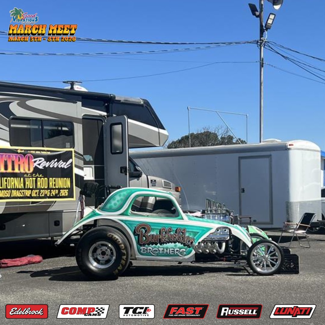 COMPCams's tweet photo. It's the final day at the legendary Good Vibrations #MarchMeet at @FamosoDragStrip in CA. 🌴 #TheFUNteam hit the staging lanes to check out some serious horsepower.💪
#Edelbrock #COMPCams #TCI #FAST #Russell #Lunati https://t.co/5Wt5KBC2xy