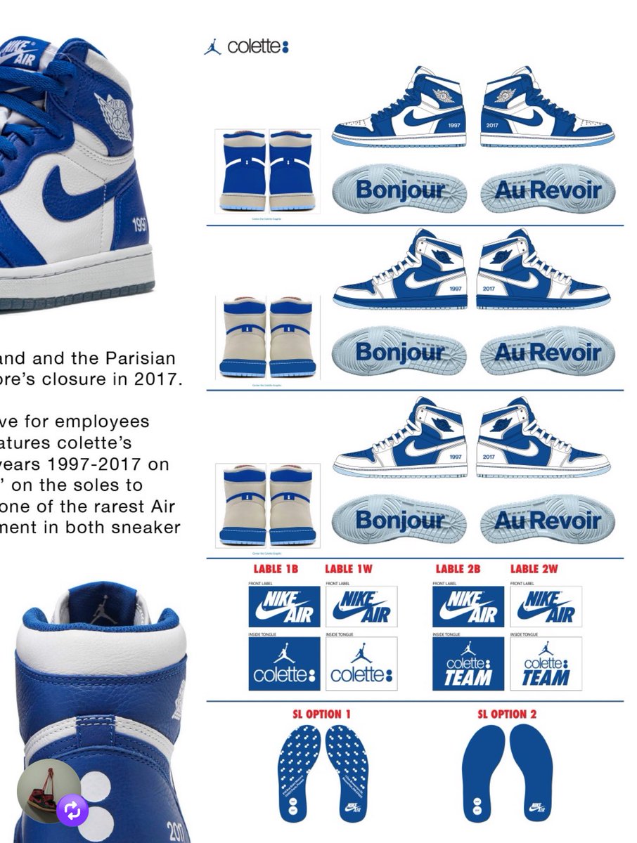 MrUnloved1s's tweet photo. 📸 work by maderis & JB team
#samplesundays
Air Jordan 1 Collette “Au Revoir”
The limited edition pair is done up in colette’s signature white and blue scheme, complete with its double dot logo and the years 1997 and 2017 to commemorate the period of service. The translucent outsole then bears “Au Revoir” tagging to round out the design details.
#SundayPEseries #sundaysampleseries
#PlayerExclusive jordanplayerexclusive jordansamples samplejordans
Another week to conquer ahead of us!
The focus is love🥀