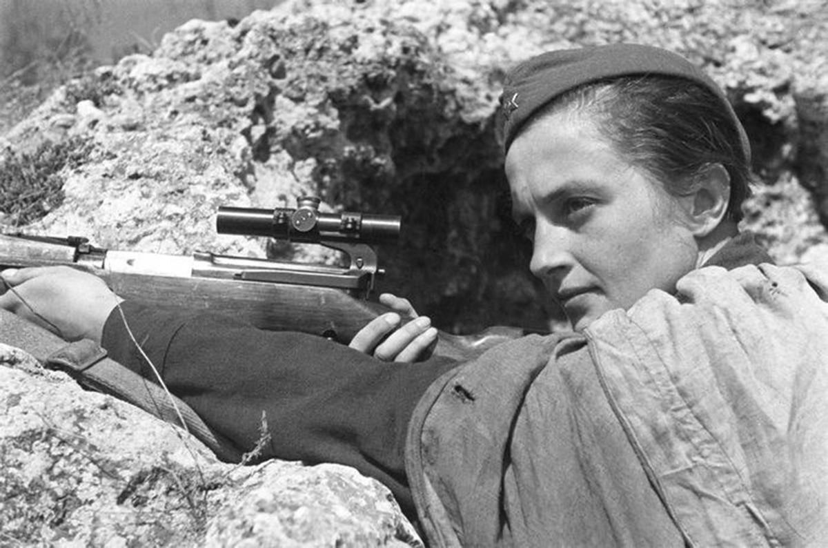 Happy International Womens Day

Lyudmila "Lady Death" Pavlichenko  

309 kills. Not men, fascists.