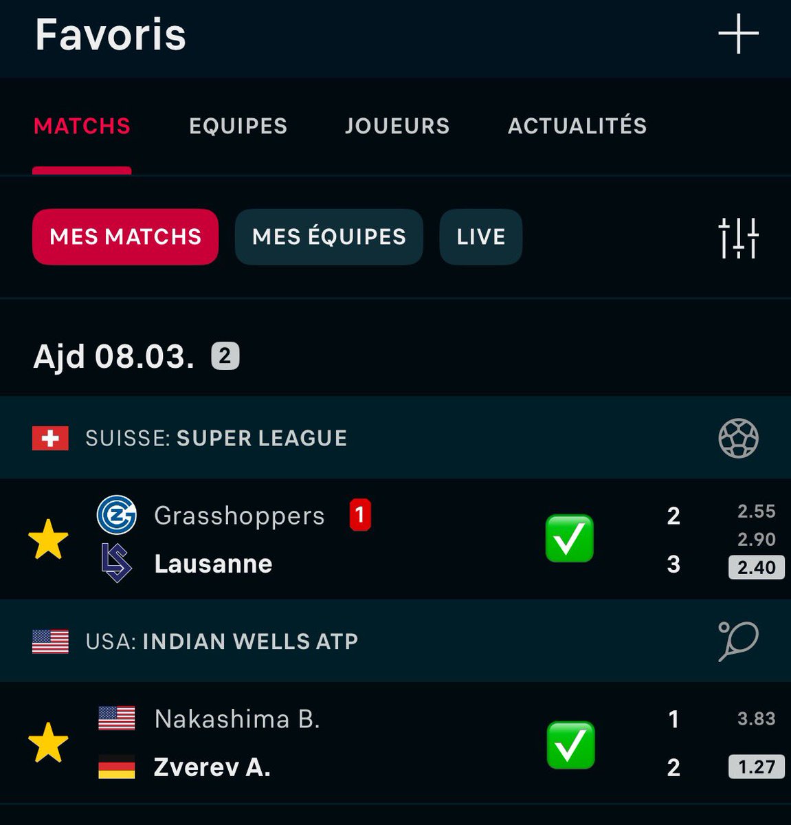 pronofuteplus's tweet photo. BOOOOOM 💥💣🤯
MISSILE DU JOUR VALIDÉ 🚀✅

🎯 Une énorme value repérée et donnée  en public gratuitement côté à 2,03 

📲 Rejoins-moi sur Telegram pour ne rien manquer des prochains pronos 🤑💸

#TeamParieurs #TeamParieur #Pronos https://t.co/2BLP5jqazX