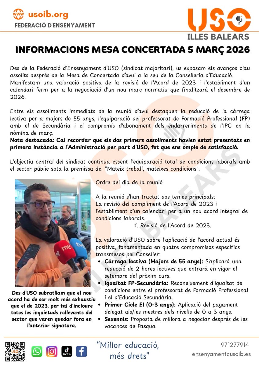 Federació d'Ensenyament - USO ILLES BALEARS tweet media