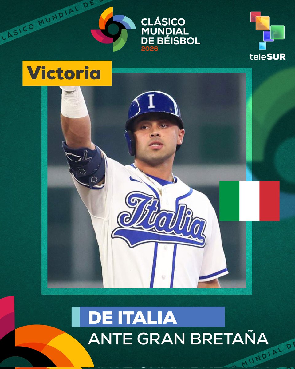 🇮🇹La Italia de Francisco Cervelli, venció 7-4 a Gran Bretaña y dejan su récord en 2-0.⚾️🔥
Mañana es su día de descanso, luego enfrentarán a Estados Unidos y a México, en busca de pasar a la siquiente ronda.🏟💨
 #ClásicoMundialDeBéisbol
