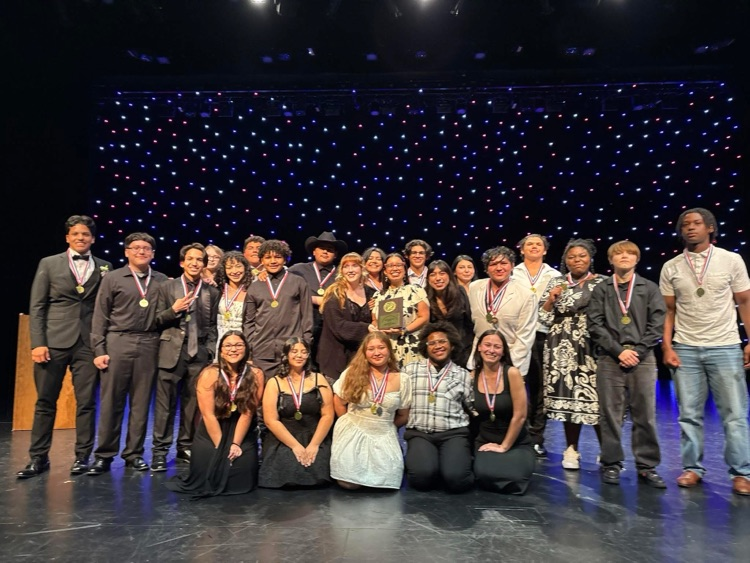 MM_BucNation's tweet photo. Congratulations to our Bucs who placed 1st in the UIL One Act Play competition &amp; brought home 4 individual awards! 🥇
Scenes from “Anna in the Tropics” will advance to the next round on March 21st. 💜🎭💛
Break a leg and best wishes to the entire company! https://t.co/JjIeejDSax