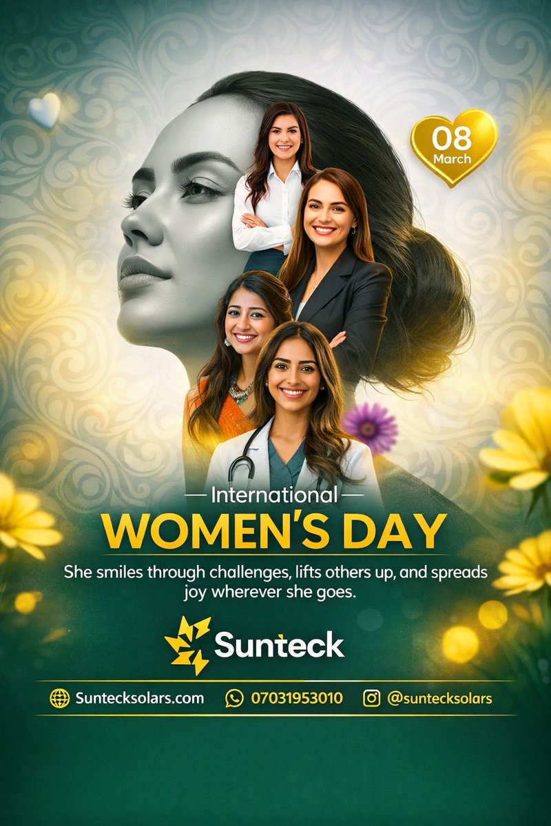 SunteckSolars's tweet photo. Celebrating every strong woman in my circle putting in work for suntecksolars daily: you’re the real MVPs. I appreciate you all so much!
#sustainability #suntecksolars #solarpower #womeninternational #internationalwomensday❤️
#InternationalWomensDay https://t.co/wqkXGRLEmZ