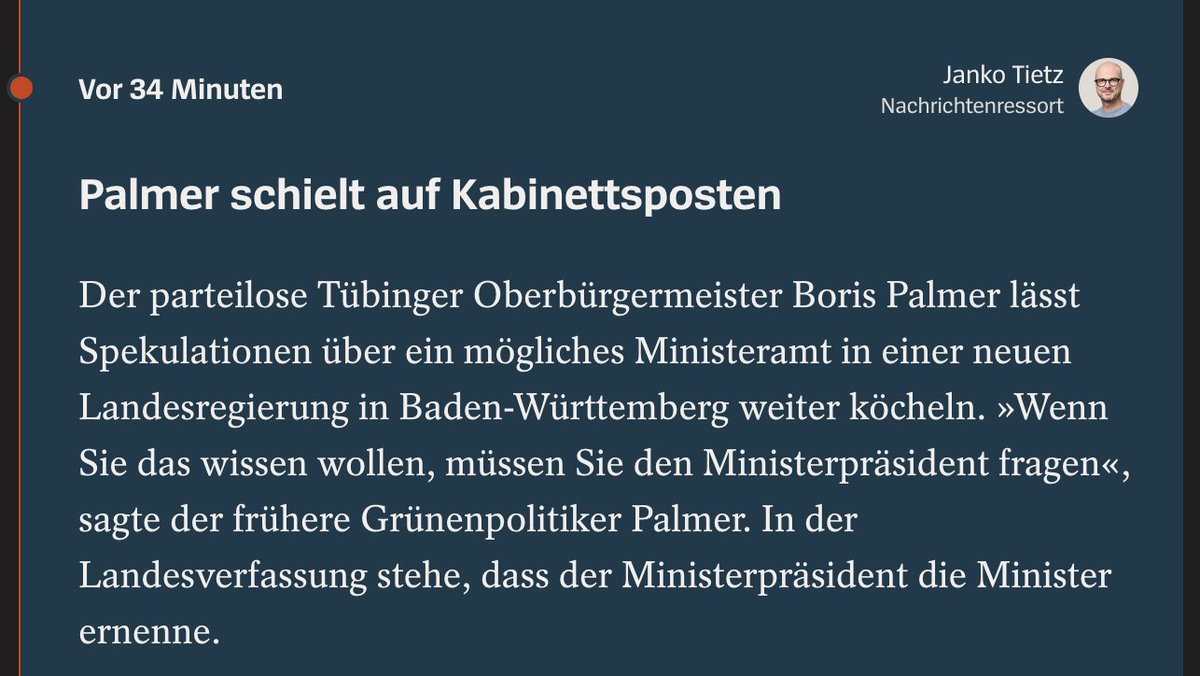 Grüne stärkste Partei, Aus für die FDP 👍🏻  
Einziger Wermutstropfen: Palmer
