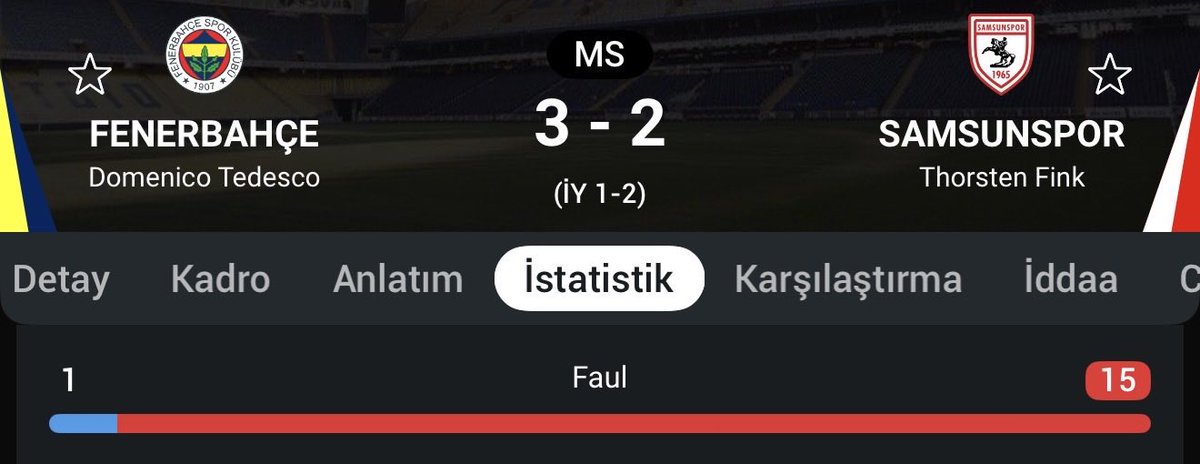xco1905's tweet photo. Fenerbahçe yöneticisinin devre arasında hakem odasını basmasının ardından 2.yarıda Fenerbahçe aleyhine sadece ama sadece 1 faul kararı verilmiş olaya bak https://t.co/DqNUlsYCX6