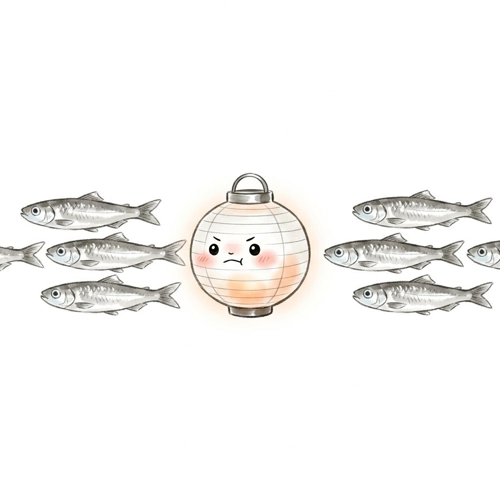 InazoNitobe70's tweet photo. 今日は #雑魚の日 🐟
小魚さんたちがピチピチ跳ねていたので、
ともしも仲間だと思われたのか、一緒に並んでみました。
「…あれ？君、ちょっと焦げてるよ？」
「いや、これは僕の『火』なんだよ…！」笑
小さくてもキラリと光る雑魚さんたち。

#AIイラスト #水墨画 #ともし #1日1絵 #小魚 https://t.co/tyzC17BSNK