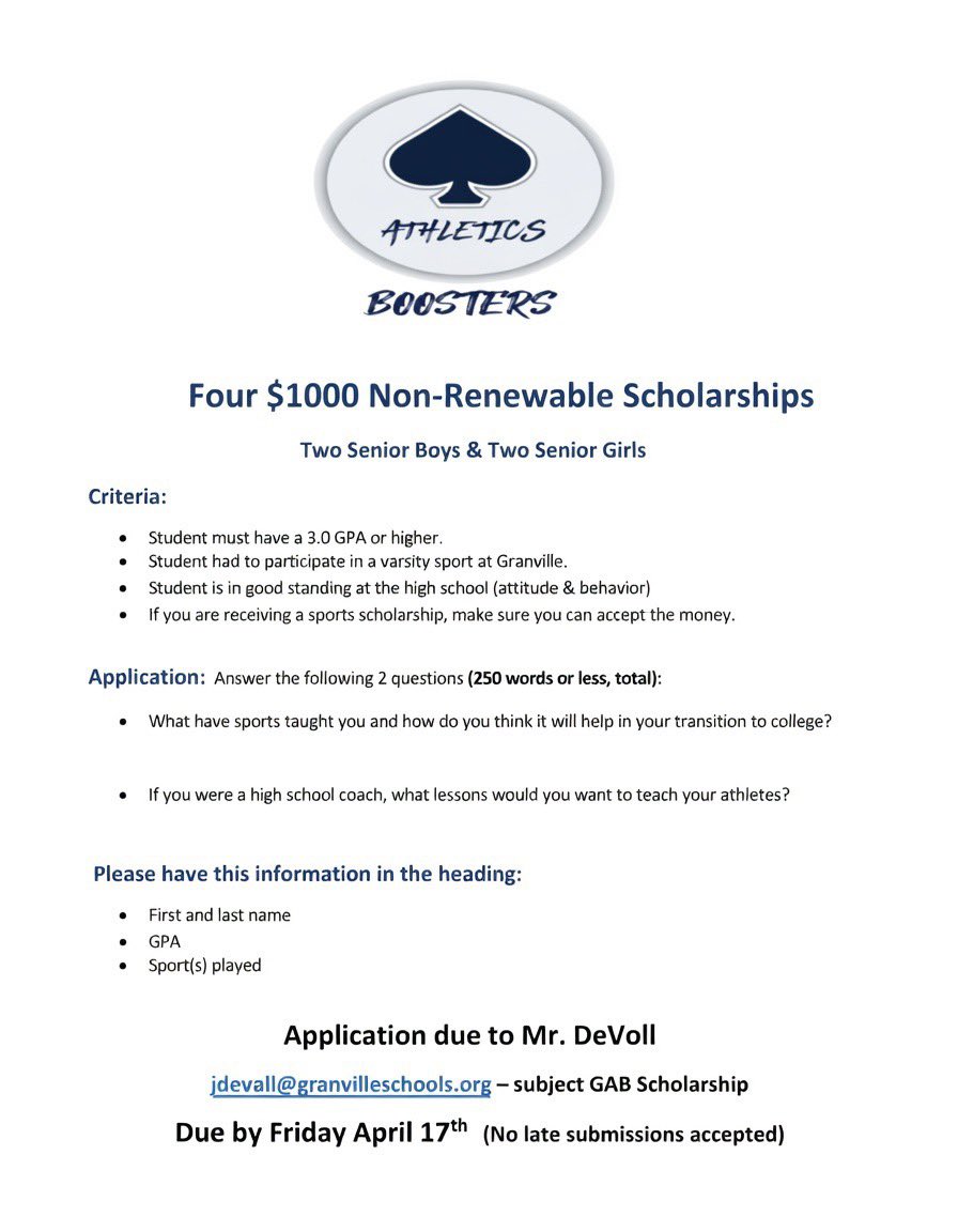 Granville Athletics Boosters tweet media