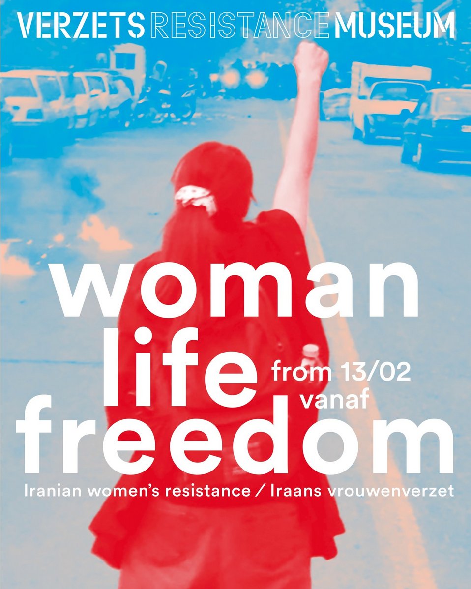 MyriamEverard's tweet photo. In het Verzetsmuseum Amsterdam: een must-see tentoonstelling over het verzet van vrouwen tegen het mullah-regime in Iran en de genadeloze vervolging die zij blijven trotseren, in de contekst van de 150 jaar oude geschiedenis van de Iraanse vrouwenweging #InternationaleVrouwendag https://t.co/ICOw0JfL7U