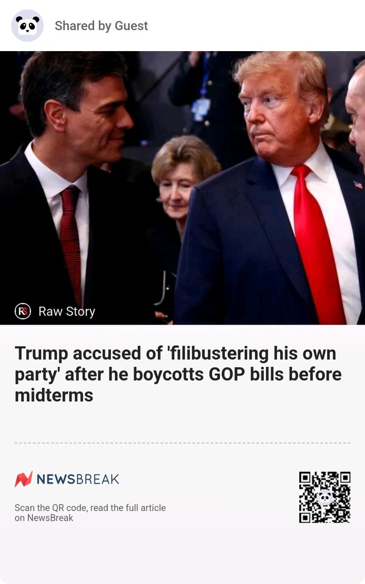 ALLREDToDoRoJo's tweet image. Trump accused of 'filibustering his own party' after he boycotts GOP bills before midterms #DonaldTrump #DonaldJTrump #ChuckSchumer
share.newsbreak.com/hlrg056e