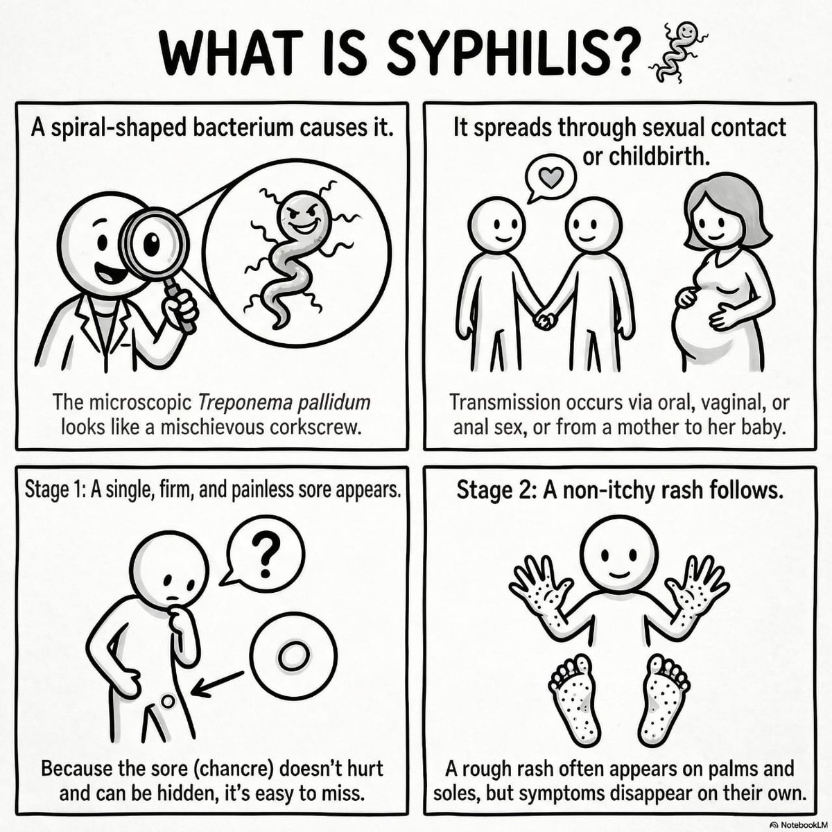 std_hiv26531's tweet photo. Kenali Bakteria Berlingkar yg Licik (Gejala &amp; Asas)
Tahukah anda sifilis disebabkan oleh bakteria yg licik dipanggil Treponema pallidum? 🦠
Ia adalah jangkitan kelamin (STI) biasa yang blh merebak melalui seks faraj, dubur, atau oral, atau dr ibu kepada bayinya semasa kehamilan. https://t.co/BO51evKBxu