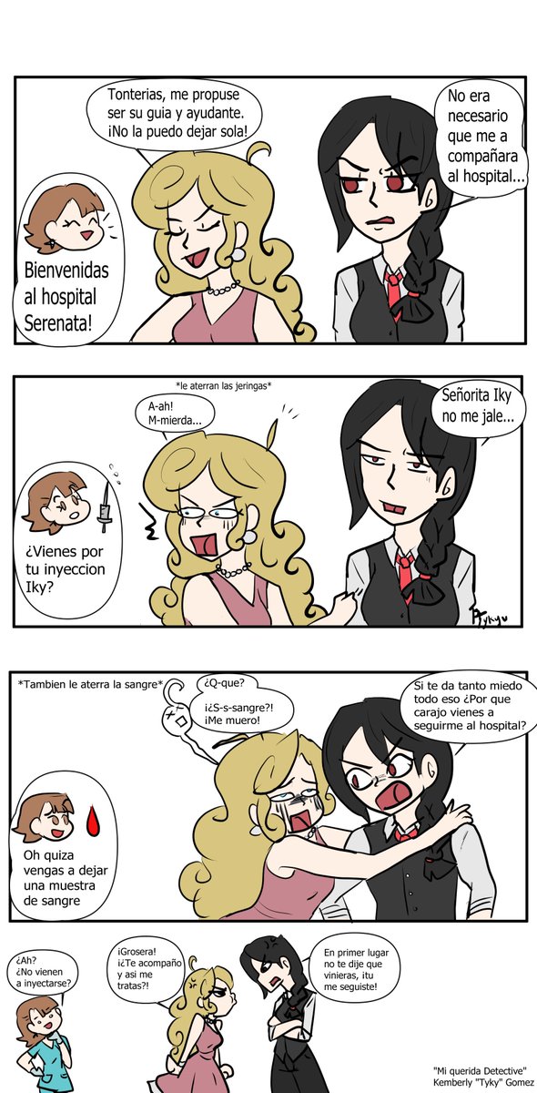 A Iky no le gusta la sangre ni las jeringas😨pero todo sea por la investigación que esta ahí! xD
Espero poder adelantar si o si algo de la historia, a partir de mañana descansare un poco mas en el trabajo y pienso usar ese tiempo libre en continuar mi historia!

Los quiero!♥