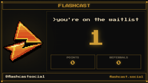 Gray_tofu's tweet photo. My Flashcast Social waitlist position is: https://t.co/rNejw4g319