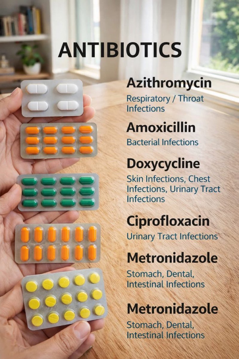 knowl_edge01's tweet photo. 5 Common Antibiotics You Should Know!👨‍⚕️ https://t.co/NxjuTHHxqw