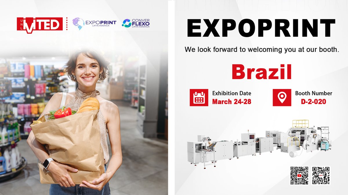 Ruizhimachine's tweet image. We’re excited to announce that we will be exhibiting at EXPOPRINT LATIN AMERICA &amp;amp; CONVERFLEXO in Brazil!
Dates: March 24–28
Booth Number: D-2-020
Join us to explore our latest packaging solutions.
See you there!
#ruizhimachinery
#paperbagmachine
#ExpoPrint #ExpoPrint2026