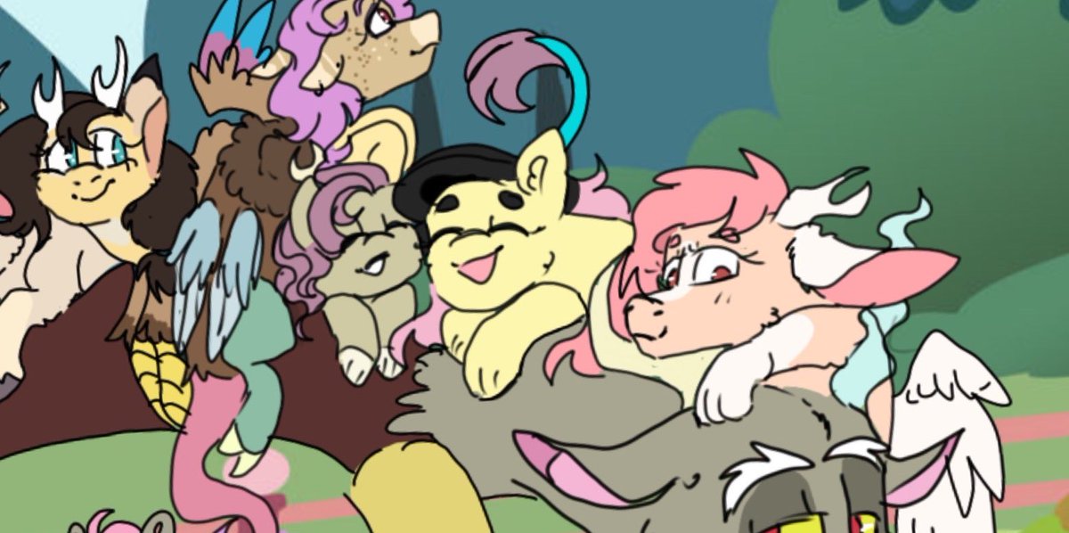 Cocodoodles1's tweet photo. Discord and, most of his fan kids!!
@Rosie_Mlp 
@EveekaJ 
@Aislep_ 
@xeiphi 
@emberslament 

Even screwball and zany from D&amp;D! 
For some nostalgic reasons😚 https://t.co/o74vkAkswu