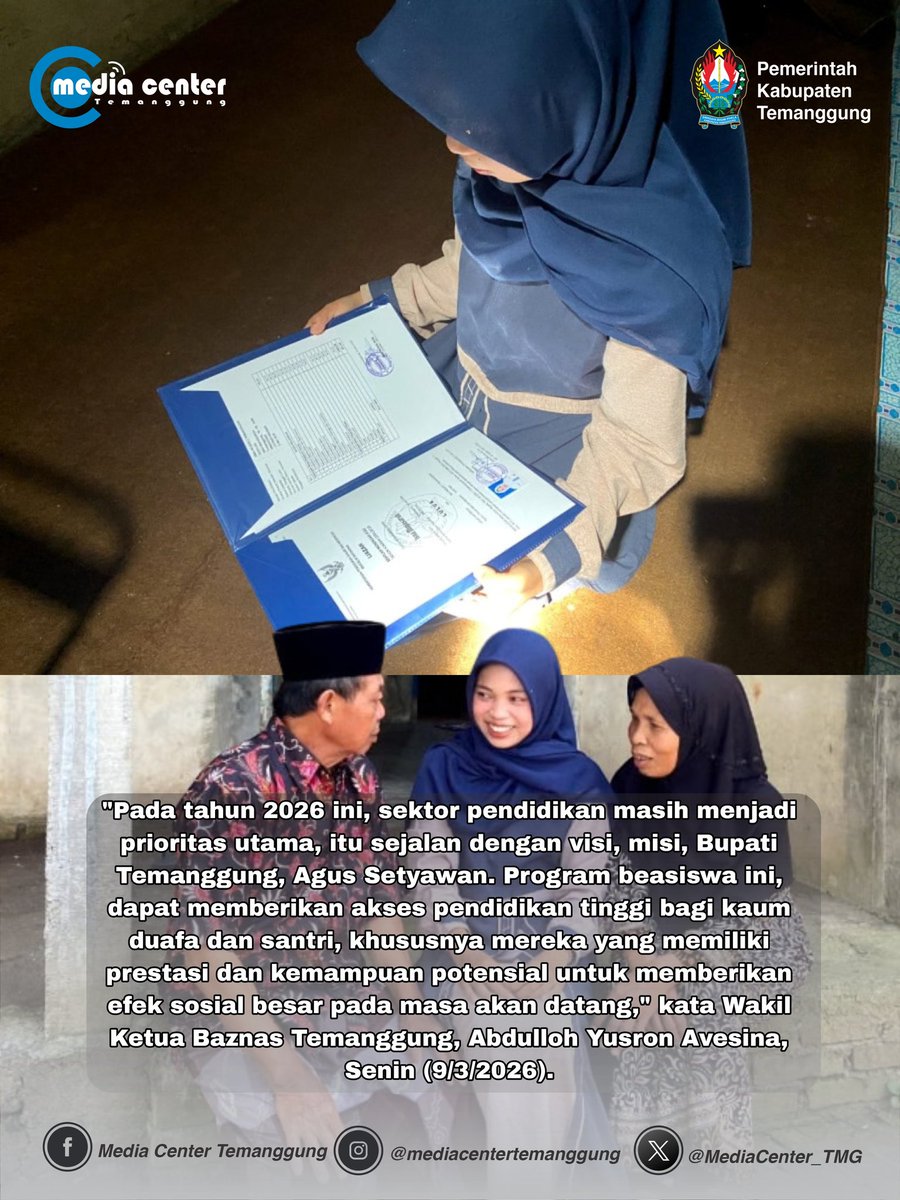 Baznas Temanggung Tekankan Sektor Pendidikan Masih Jadi Prioritas

Selengkapnya Cek Link Bio👇🏻👇🏻👇🏻
mc.temanggungkab.go.id/frontend