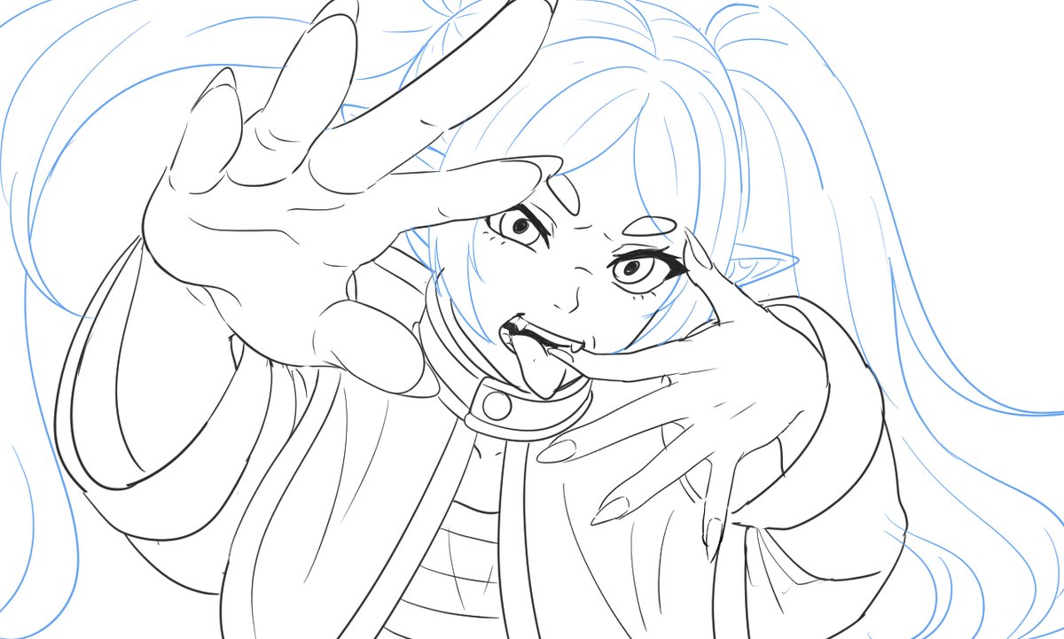 AeriStudio15's tweet photo. Me pretending I’m not tired after drawing for 8 hours straight 👁️👅👁️

#vtuber #Anime #opencommisions #Animeart #referencesheet https://t.co/67maIgHPrG
