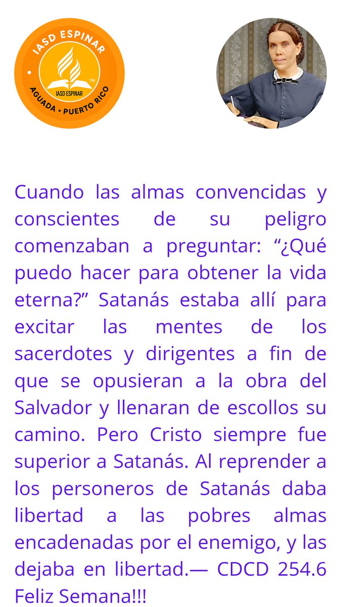 iasdespinar's tweet photo. Mensaje del día de EGW. ¡Comparte la bendición! 🙂🙏☺️. ¡SÉ BENDICIÓN! Sigue nuestra página para estar al día de toda nuestra programación y actividades. #IASDEspinar #COMPARTEYSIGUENOS #IglesiaViva #IglesiaConMision #persevera https://t.co/nM5HZD1T72